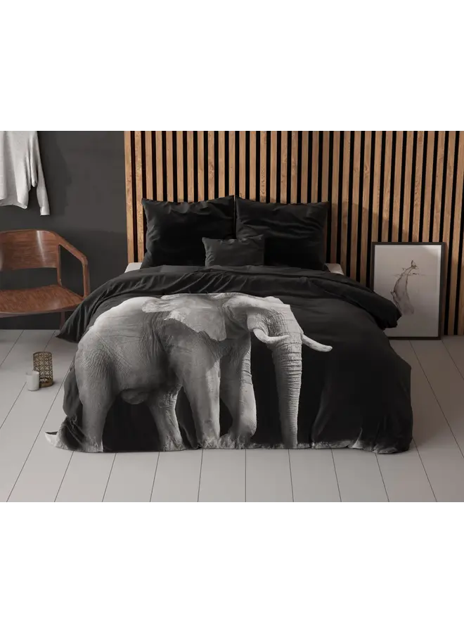 Sleeptime Dekbedovertrek Elephant Zwart - Microvezel