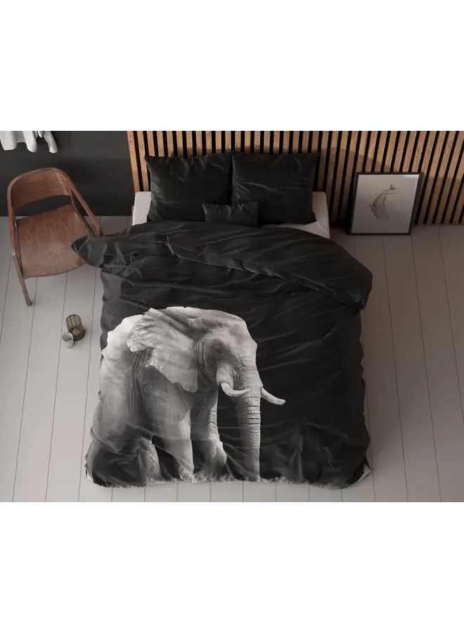 Sleeptime Dekbedovertrek Elephant Zwart - Microvezel