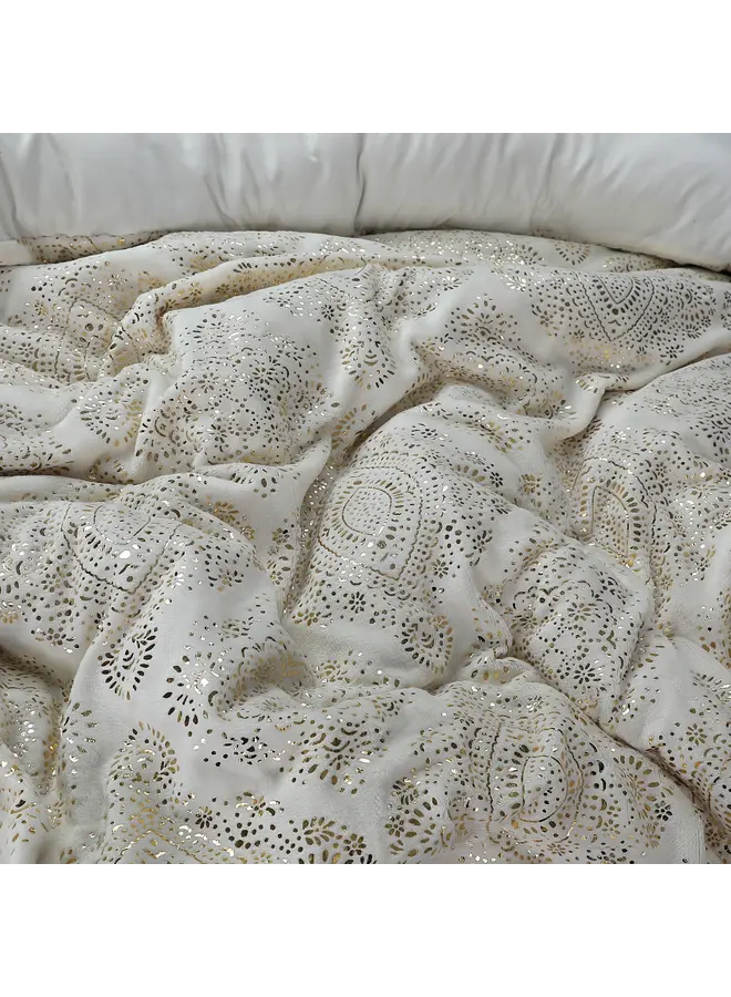 Sleeptime Dekbedovertrek Glamour Art Foil Creme - Flanel Fleece