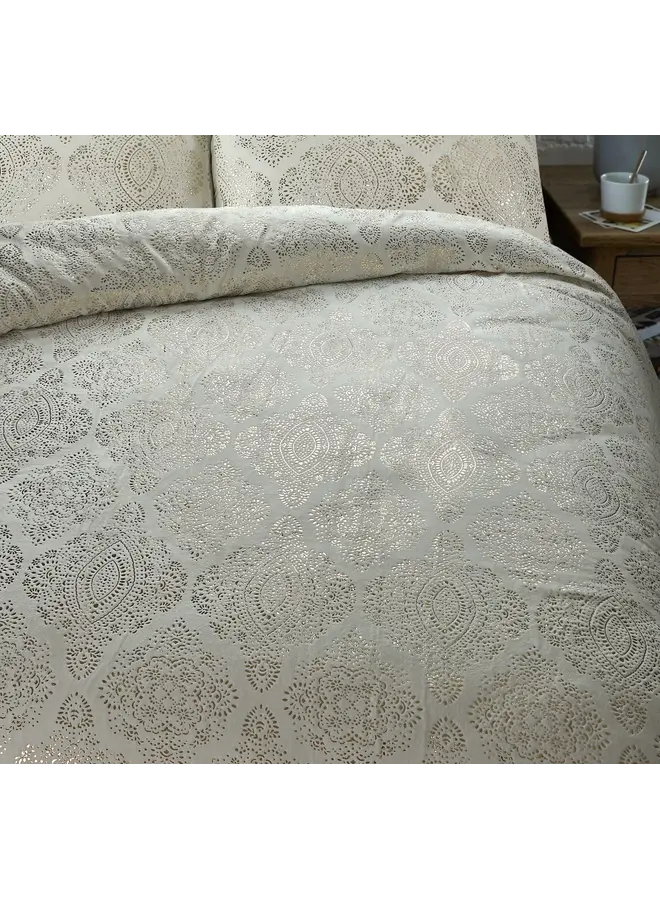 Sleeptime Dekbedovertrek Glamour Art Foil Creme - Flanel Fleece