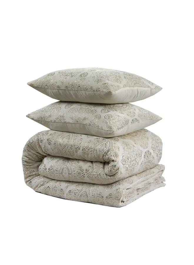 Sleeptime Dekbedovertrek Glamour Art Foil Creme - Flanel Fleece