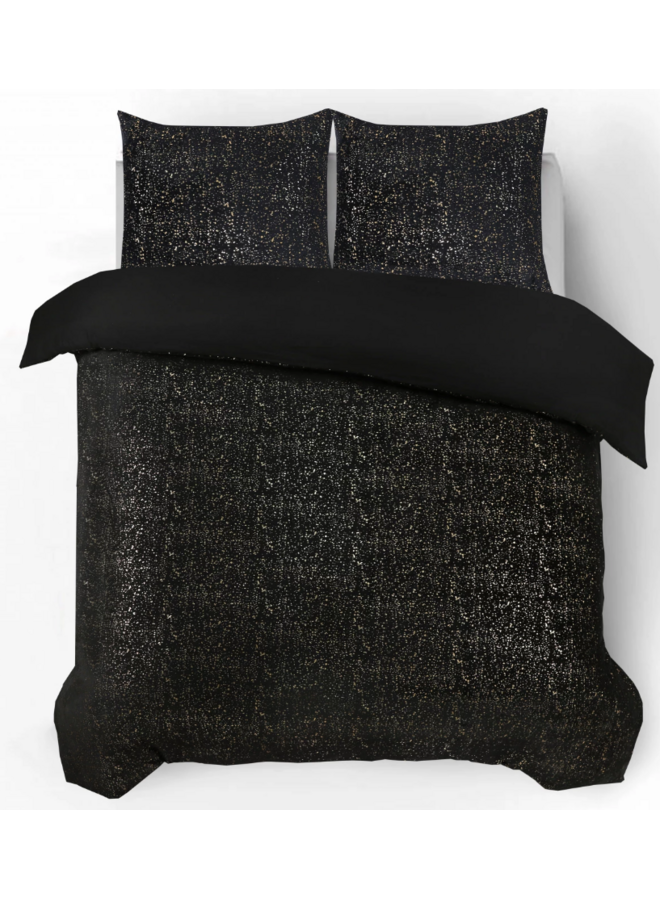 Dekbedovertrek Glamour Sprankle Foil Zwart - Flanel Fleece