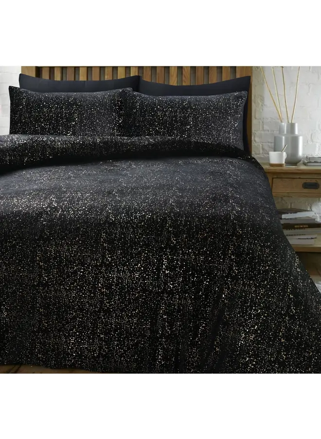 Sleeptime Dekbedovertrek Glamour Sprankle Foil Zwart - Flanel Fleece