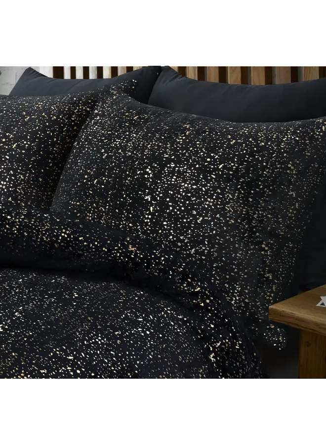 Sleeptime Dekbedovertrek Glamour Sprankle Foil Zwart - Flanel Fleece