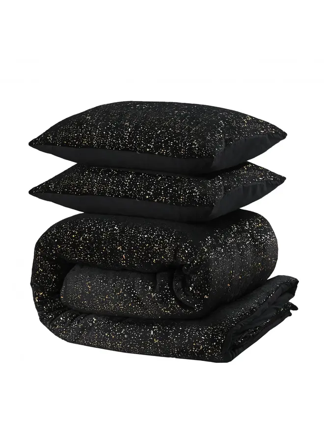 Sleeptime Dekbedovertrek Glamour Sprankle Foil Zwart - Flanel Fleece