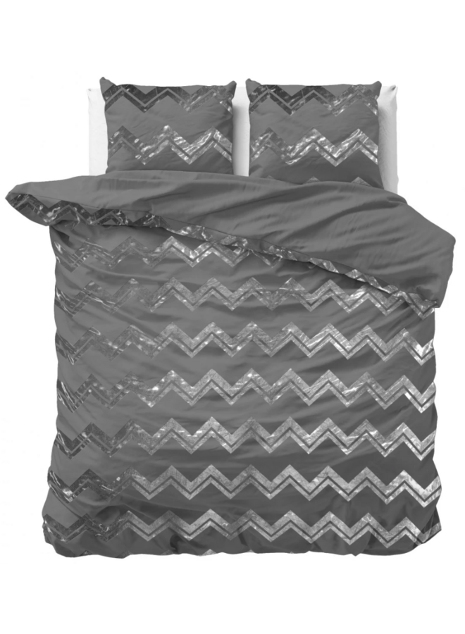 Sleeptime Dekbedovertrek Wave Grijs - Microvezel