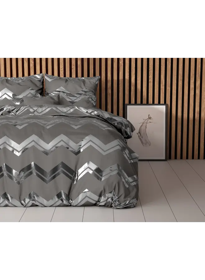 Sleeptime Dekbedovertrek Wave Grijs - Microvezel