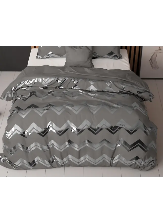 Sleeptime Dekbedovertrek Wave Grijs - Microvezel