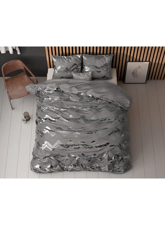 Sleeptime Dekbedovertrek Wave Grijs - Microvezel