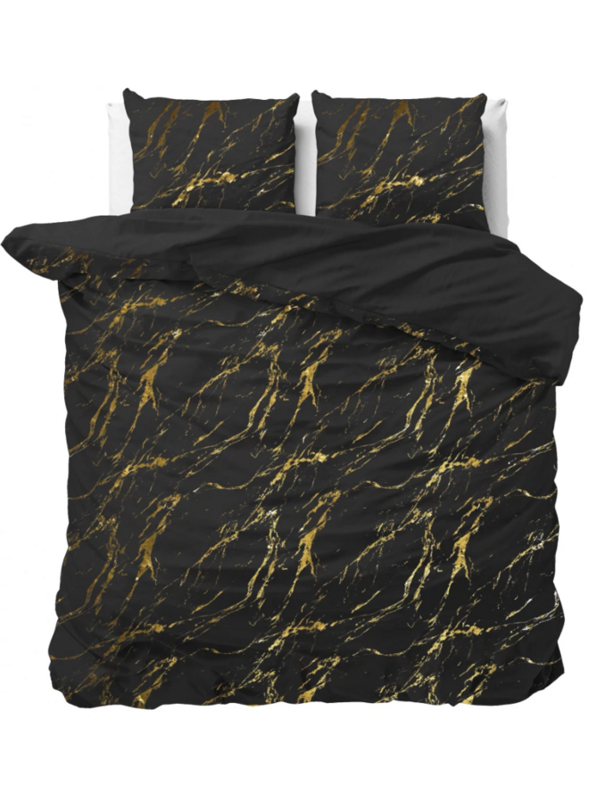 Dekbedovertrek Marble Zwart - Microvezel