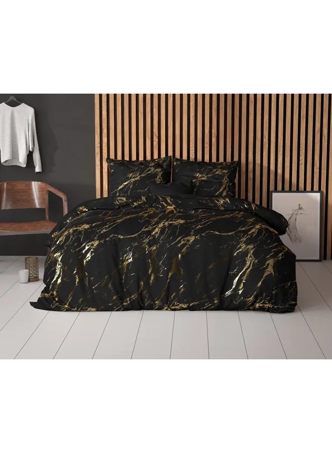 Sleeptime Dekbedovertrek Marble Zwart - Microvezel