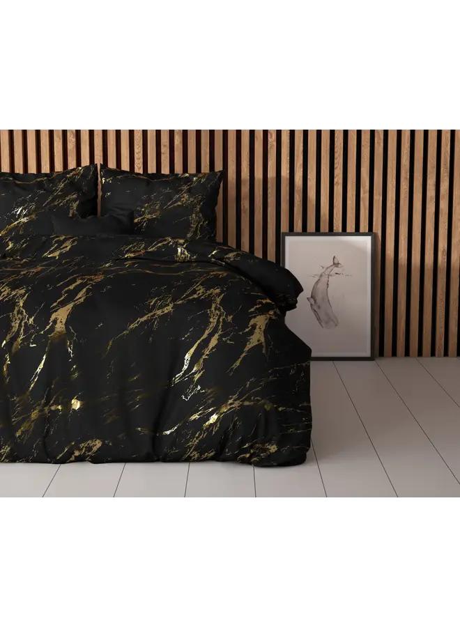 Sleeptime Dekbedovertrek Marble Zwart - Microvezel