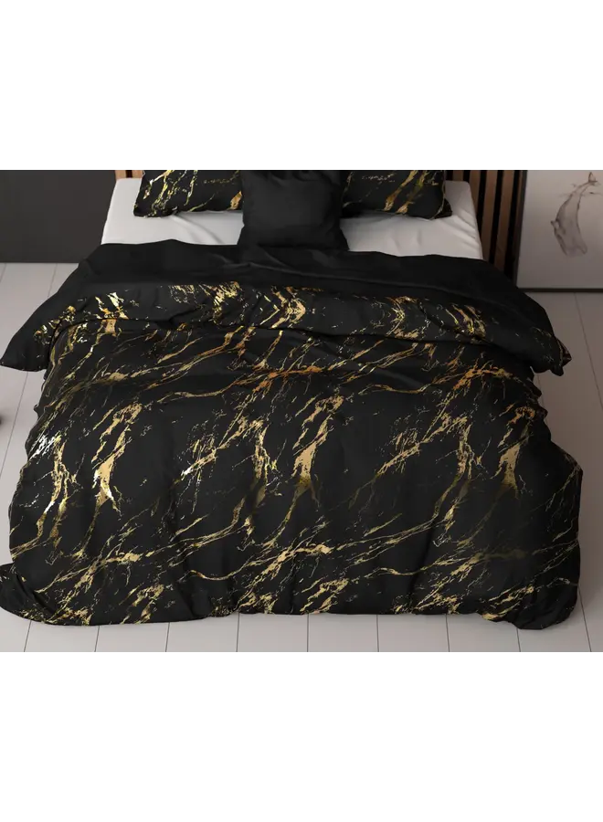 Sleeptime Dekbedovertrek Marble Zwart - Microvezel