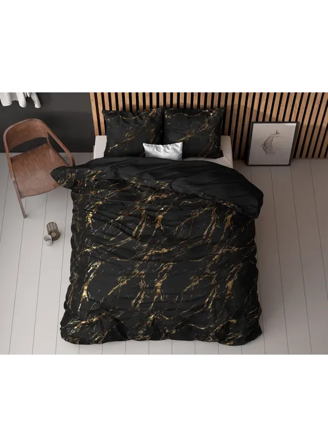 Sleeptime Dekbedovertrek Marble Zwart - Microvezel
