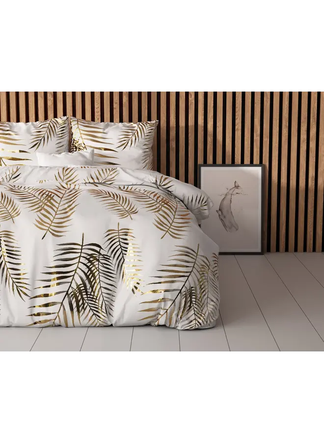 Sleeptime Dekbedovertrek Leaves Wit - Microvezel