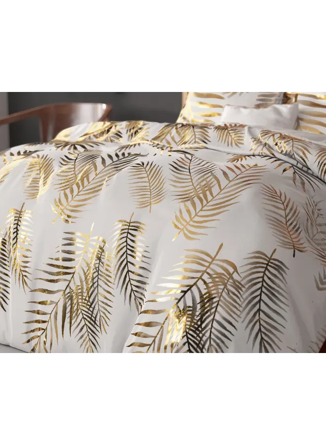Sleeptime Dekbedovertrek Leaves Wit - Microvezel