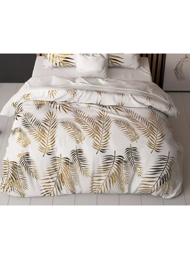 Sleeptime Dekbedovertrek Leaves Wit - Microvezel