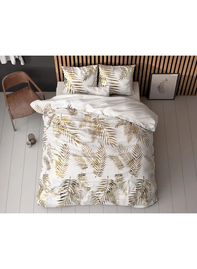 Sleeptime Dekbedovertrek Leaves Wit - Microvezel