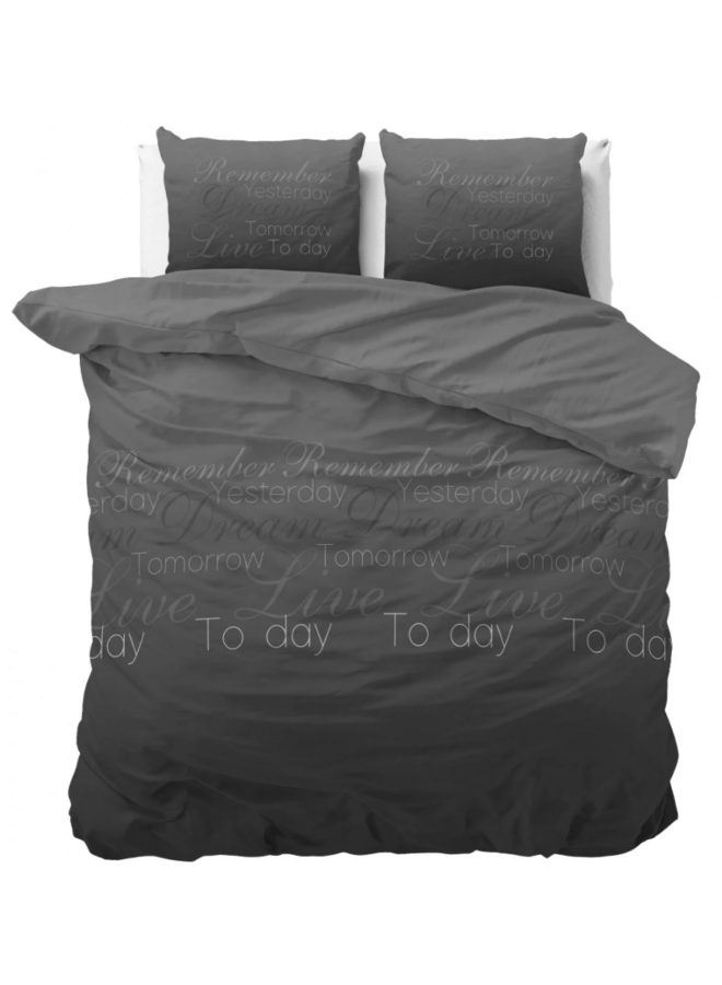 Sleeptime Dekbedovertrek Live Today Antraciet - Blended Katoen