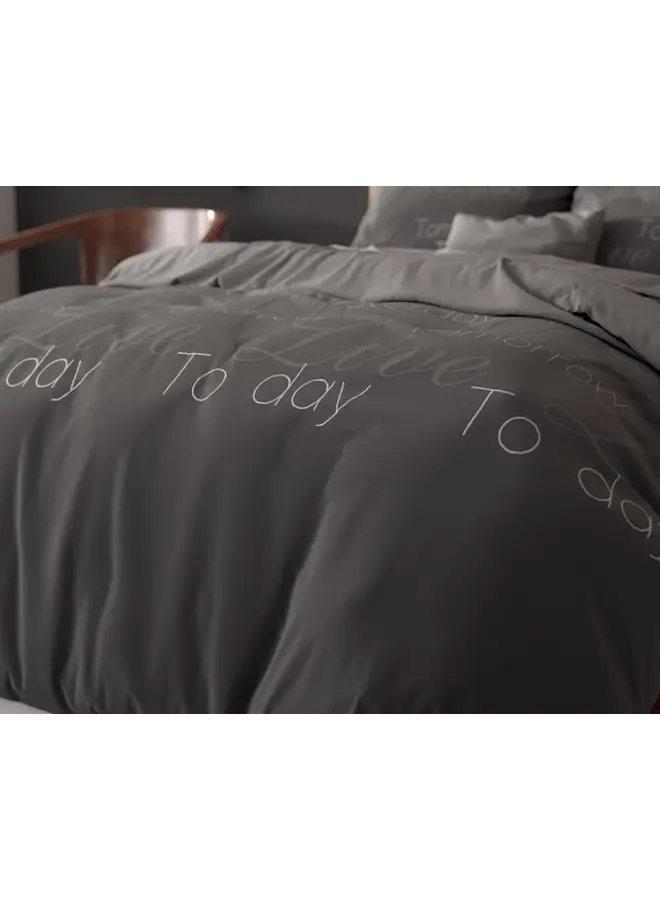 Sleeptime Dekbedovertrek Live Today Antraciet - Blended Katoen