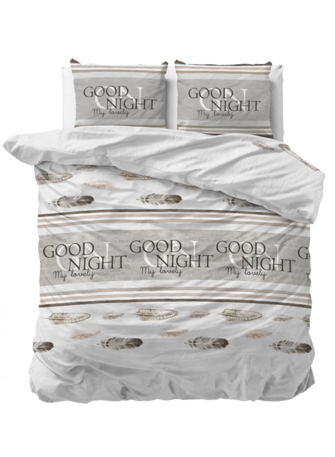 Dekbedovertrek Good Night Wit - Blended Katoen