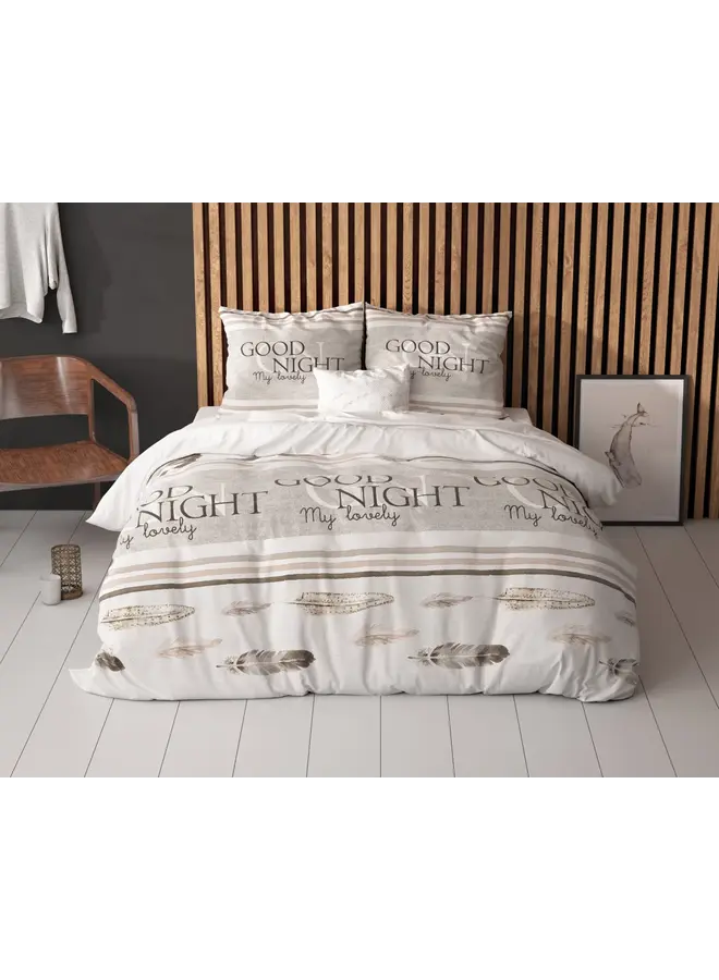 Sleeptime Dekbedovertrek Good Night Wit - Blended Katoen