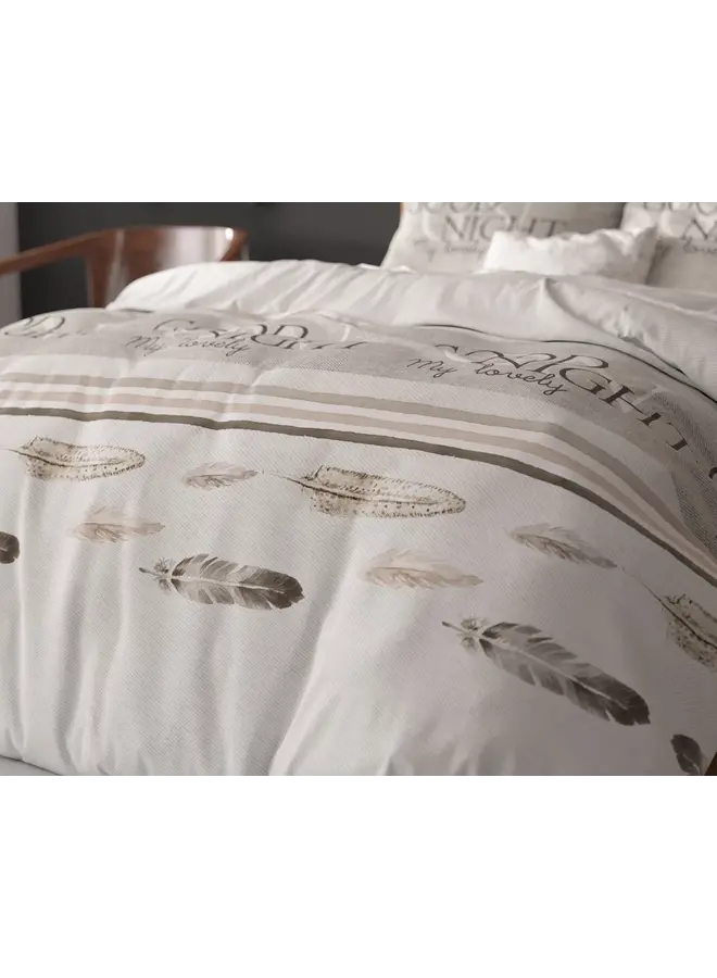 Sleeptime Dekbedovertrek Good Night Wit - Blended Katoen