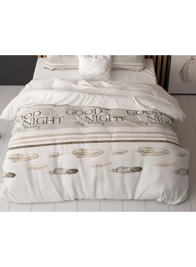 Sleeptime Dekbedovertrek Good Night Wit - Blended Katoen