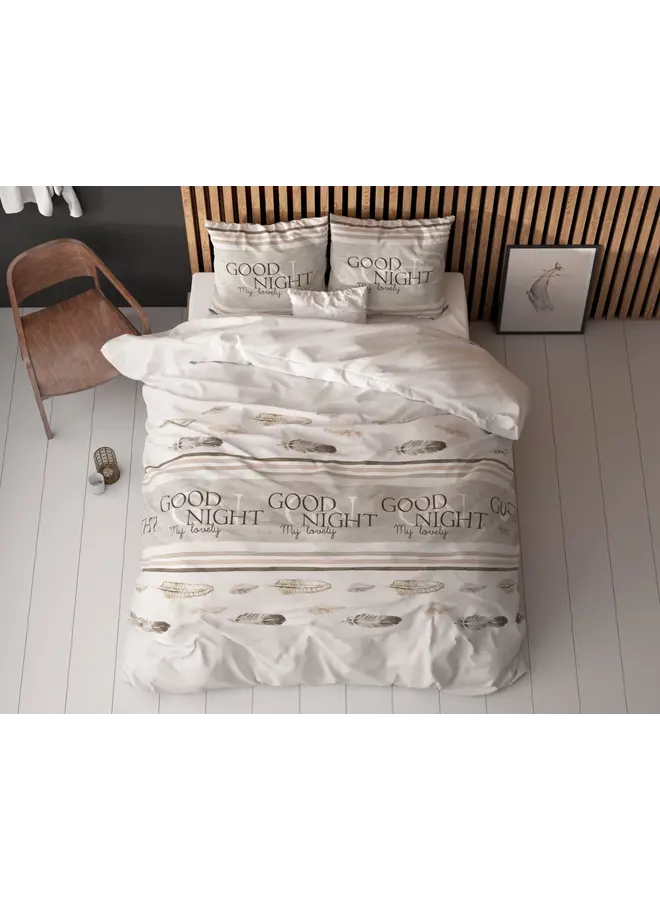 Sleeptime Dekbedovertrek Good Night Wit - Blended Katoen