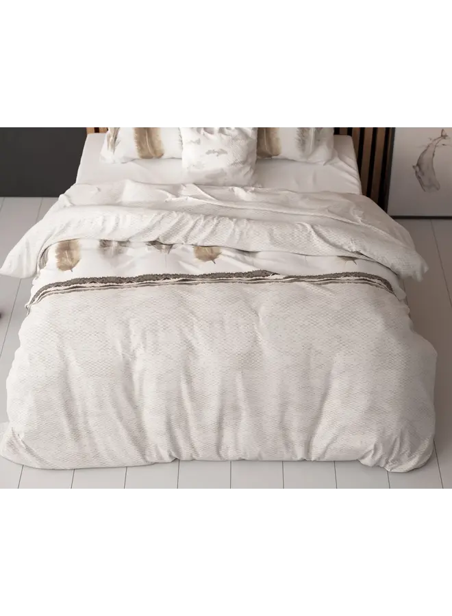 Sleeptime Dekbedovertrek Feathers 3 Grijs - Blended Katoen