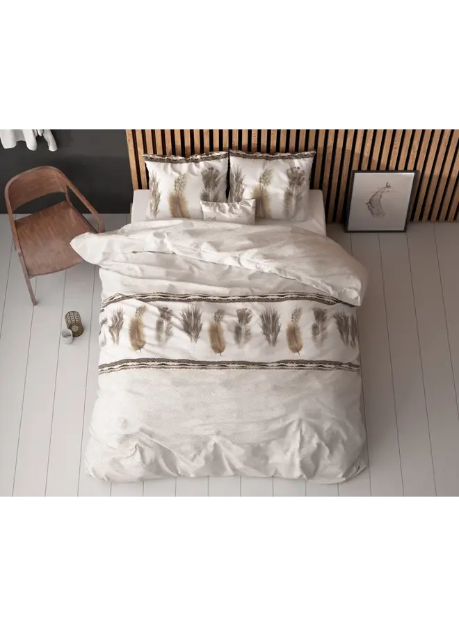 Sleeptime Dekbedovertrek Feathers 3 Grijs - Blended Katoen