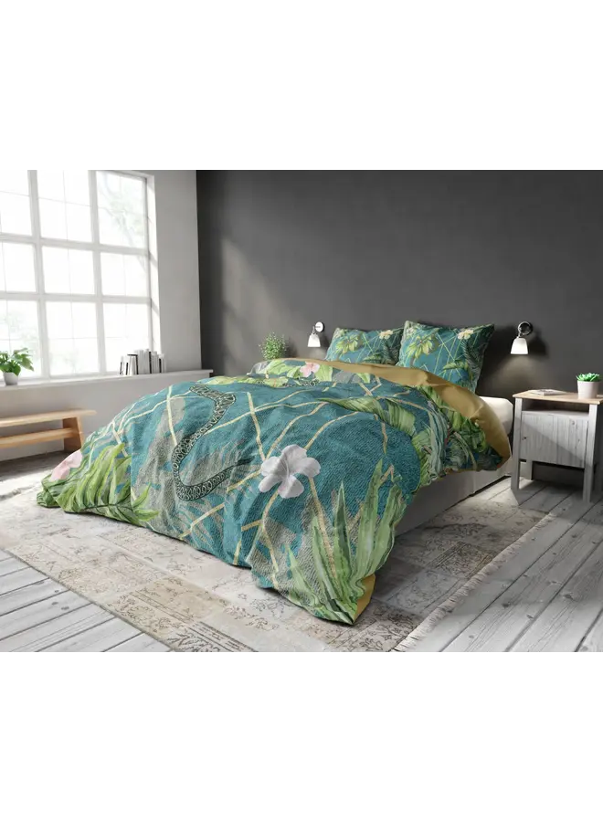 Sleeptime Dekbedovertrek Palm Wood Groen - Blended Katoen