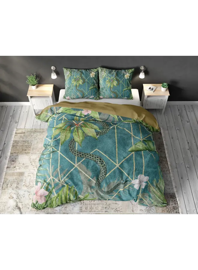 Sleeptime Dekbedovertrek Palm Wood Groen - Blended Katoen