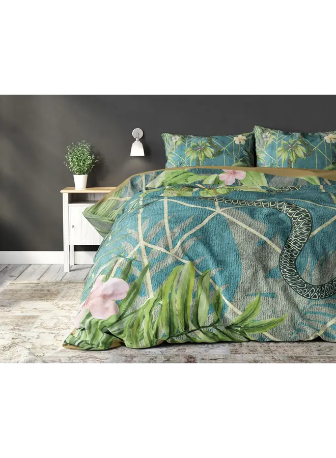 Sleeptime Dekbedovertrek Palm Wood Groen - Blended Katoen