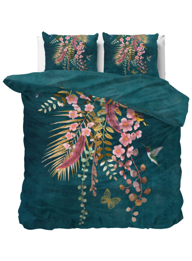Dreamhouse Dekbedovertrek Kamala Botanisch Groen - Katoensatijn