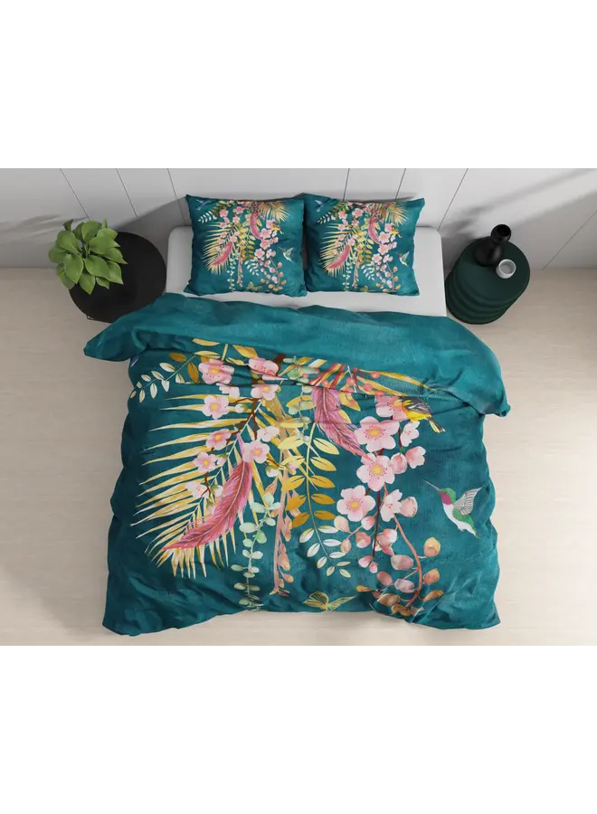 Dreamhouse Dekbedovertrek Kamala Botanisch Groen - Katoensatijn