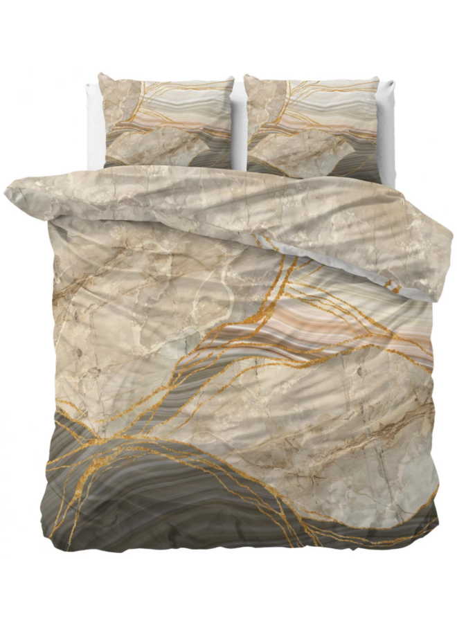 Dekbedovertrek Botticino Taupe - Katoensatijn PL3