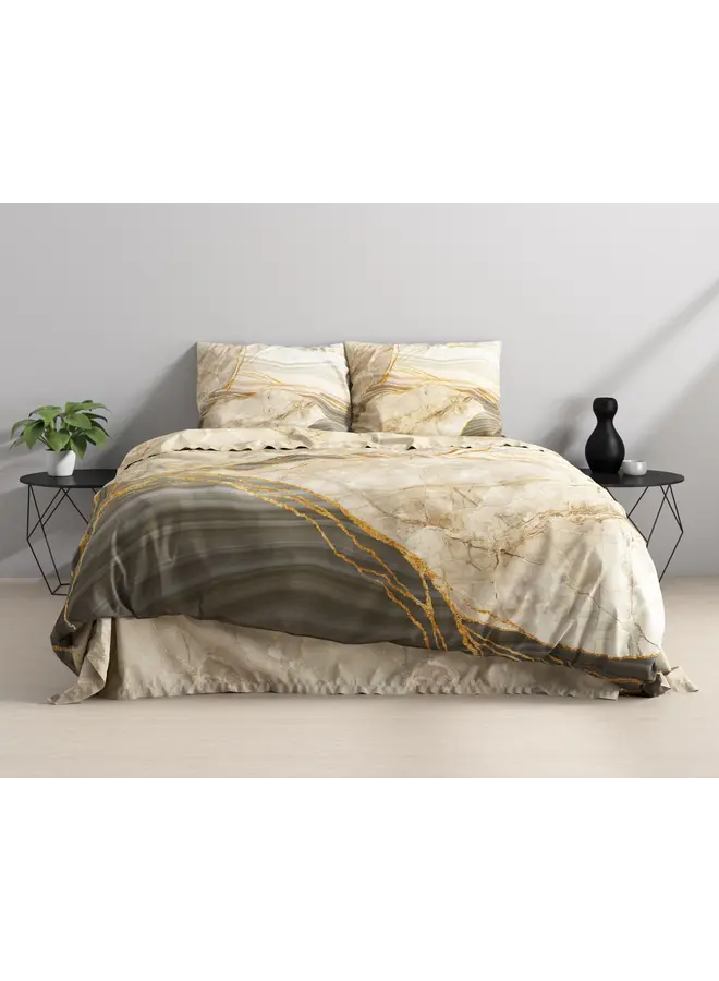 Sleeptime Dekbedovertrek Botticino Taupe - Katoensatijn