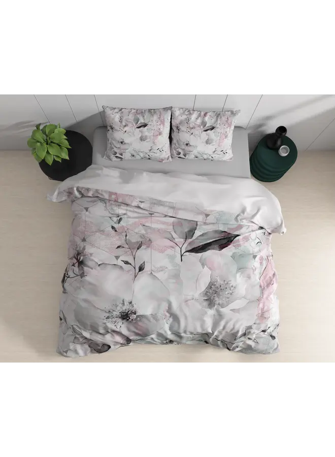 Dreamhouse Dekbedovertrek Bill Wit - Katoensatijn