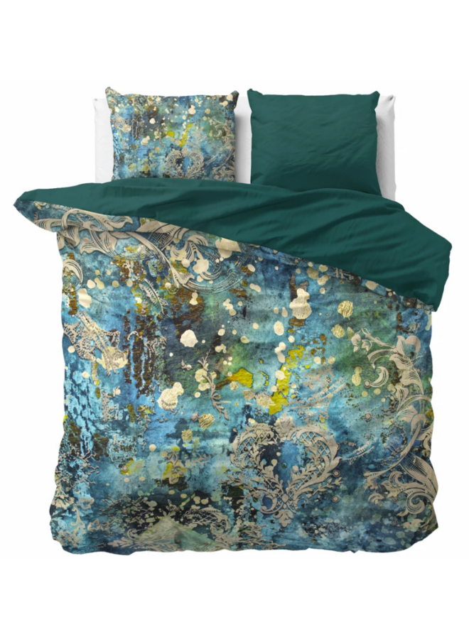 Dekbedovertrek Ocean Drops Blue - Katoensatijn PL3