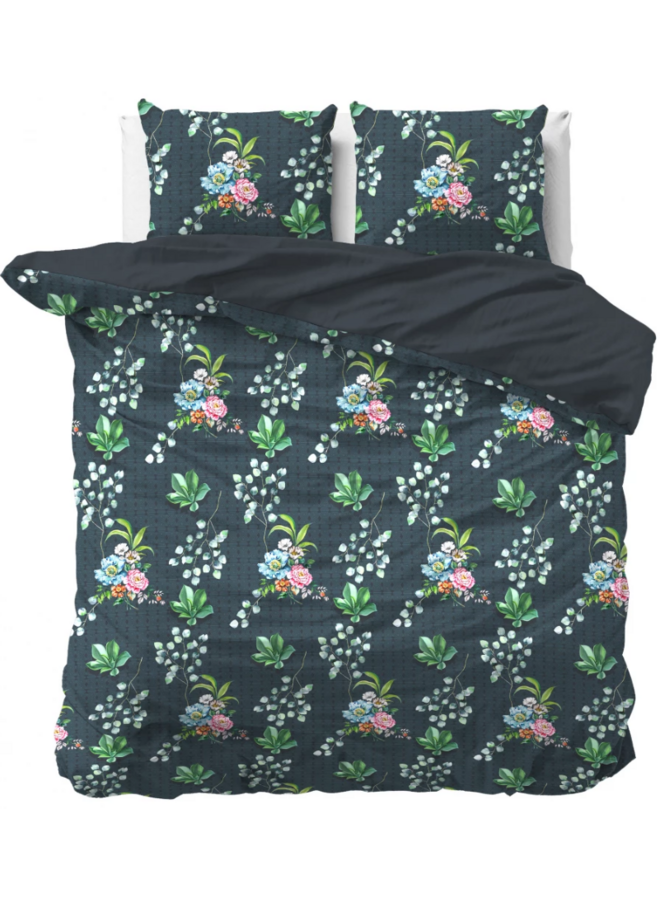 Dekbedovertrek Nature Leaves Green - Katoensatijn PL3