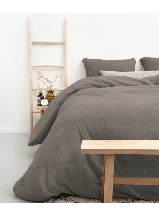 Sleeptime Dekbedovertrek Uni Kaki - Teddystof