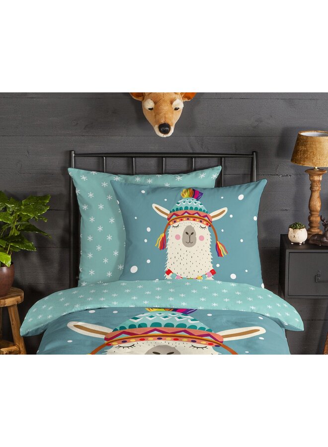 Good Morning Dekbedovertrek Kids Borax Petrol - Flanel