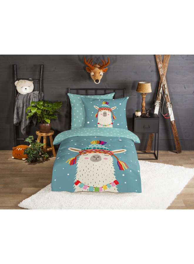 Good Morning Dekbedovertrek Kids Borax Petrol - Flanel