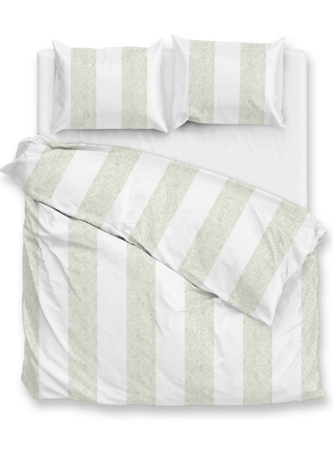 Dekbedovertrek Tratti di Satinado Foam Green -  Katoensatijn