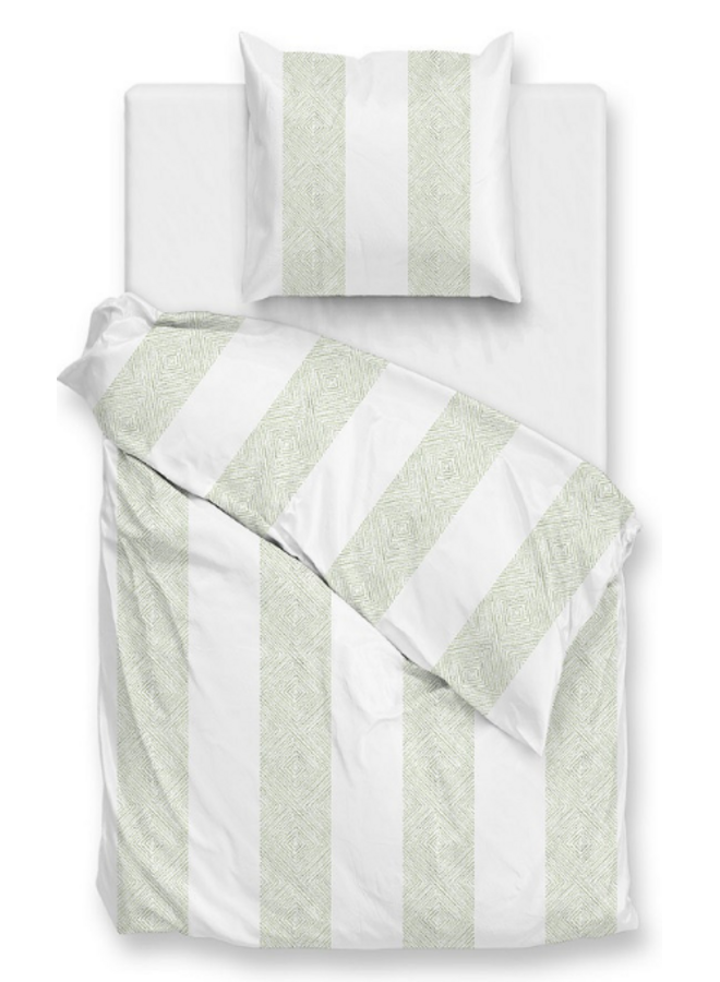 ZO! Home Dekbedovertrek Tratti di Satinado Foam Green -  Katoensatijn