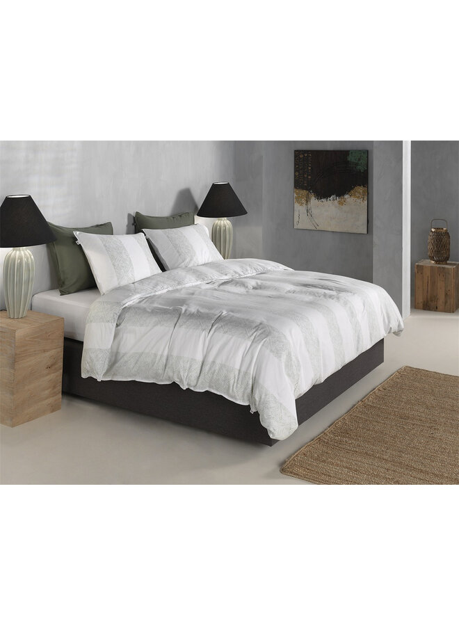 ZO! Home Dekbedovertrek Tratti di Satinado Foam Green -  Katoensatijn