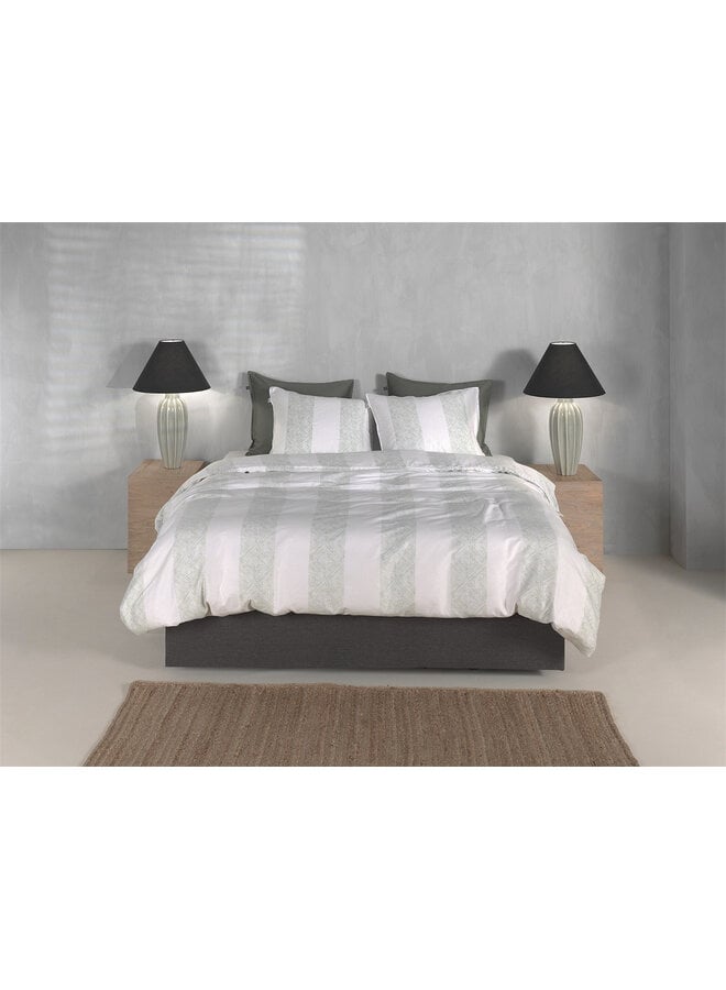 ZO! Home Dekbedovertrek Tratti di Satinado Foam Green -  Katoensatijn