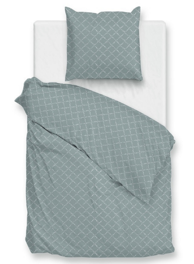 ZO! Home Dekbedovertrek Linea-di-Satinado Drizzle Green -  Katoensatijn