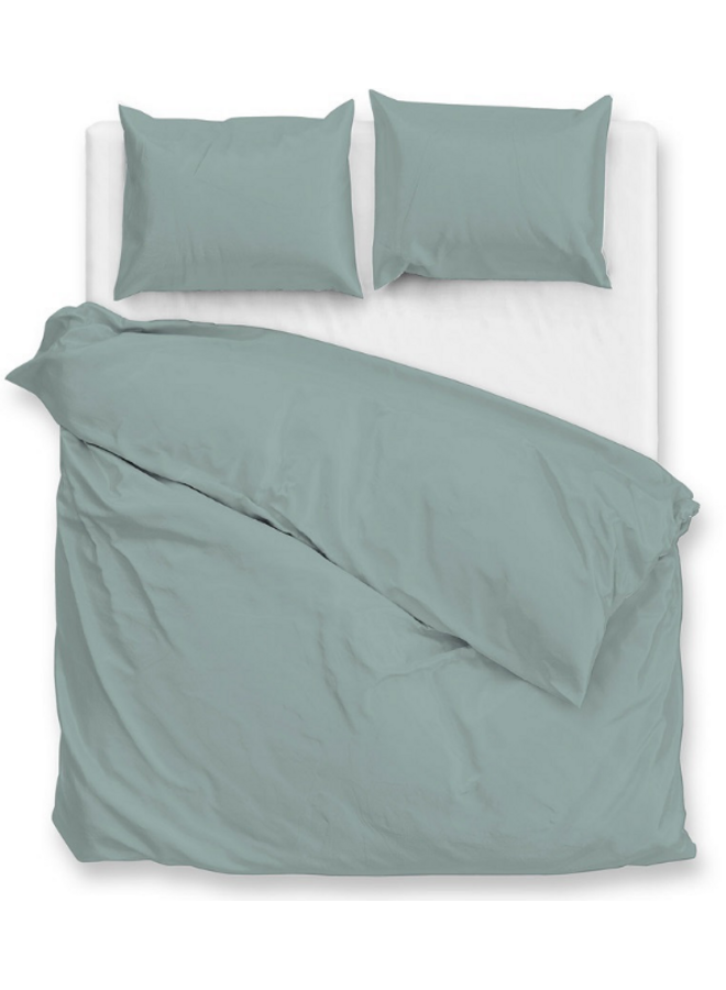 ZO! Home Dekbedovertrek Satinado Drizzle Green - Katoensatijn